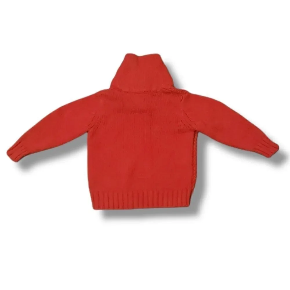 Old‎ Navy Christmas Holiday Rib Knit Shawl-Collar Red Sweater Size 2T